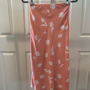 Pink floral skirt